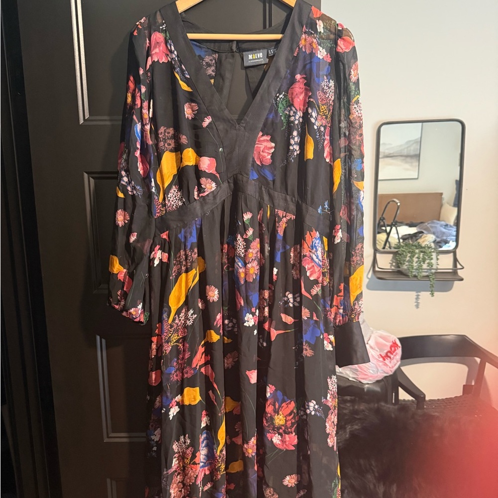 Maeve Floral Maxi Dress - Black, Pink, Yellow